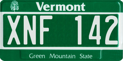 VT license plate XNF142