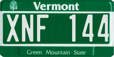 VT license plate XNF144