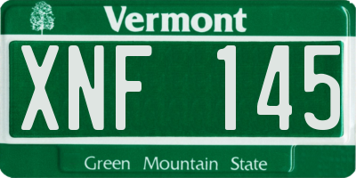 VT license plate XNF145