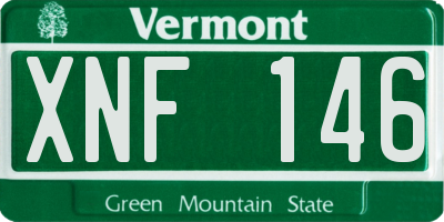 VT license plate XNF146