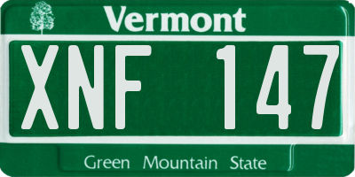 VT license plate XNF147