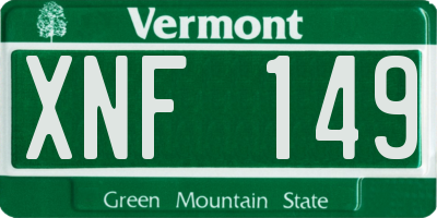 VT license plate XNF149