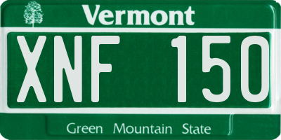 VT license plate XNF150