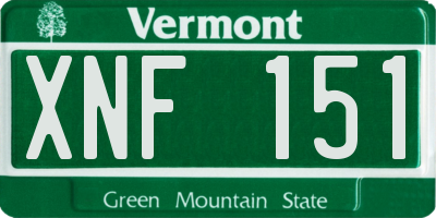 VT license plate XNF151