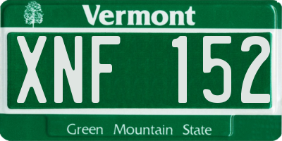 VT license plate XNF152