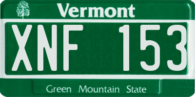VT license plate XNF153