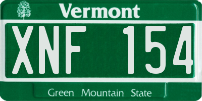 VT license plate XNF154
