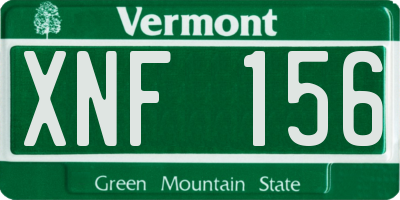 VT license plate XNF156