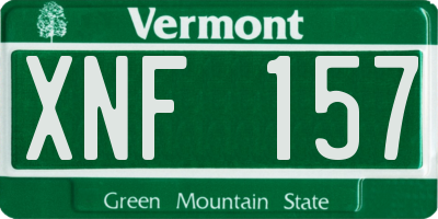 VT license plate XNF157