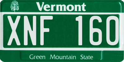 VT license plate XNF160