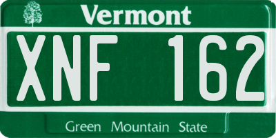 VT license plate XNF162