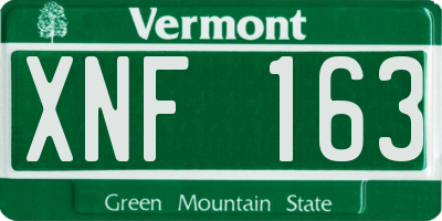 VT license plate XNF163