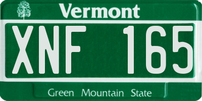 VT license plate XNF165