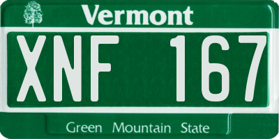 VT license plate XNF167