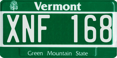 VT license plate XNF168