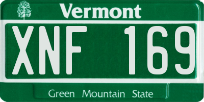 VT license plate XNF169