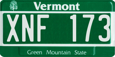 VT license plate XNF173