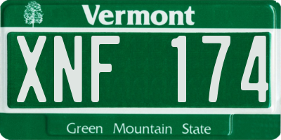 VT license plate XNF174