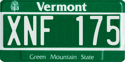 VT license plate XNF175