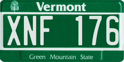 VT license plate XNF176