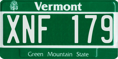 VT license plate XNF179