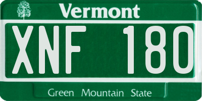 VT license plate XNF180