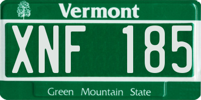 VT license plate XNF185