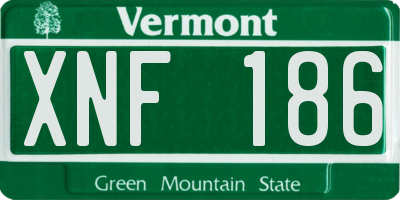 VT license plate XNF186