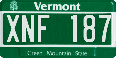 VT license plate XNF187