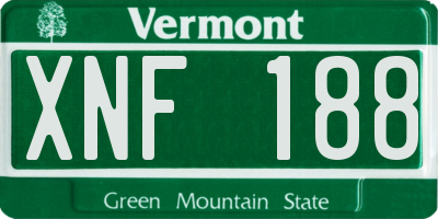 VT license plate XNF188