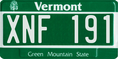 VT license plate XNF191