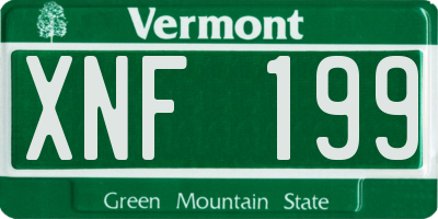 VT license plate XNF199