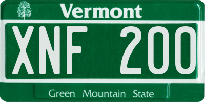 VT license plate XNF200