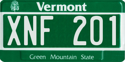 VT license plate XNF201