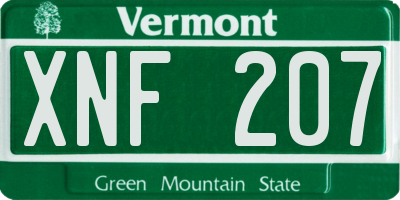 VT license plate XNF207