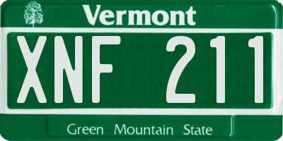 VT license plate XNF211
