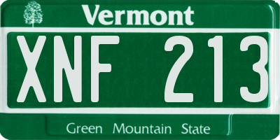 VT license plate XNF213