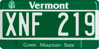VT license plate XNF219