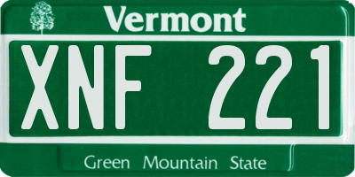 VT license plate XNF221