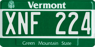 VT license plate XNF224