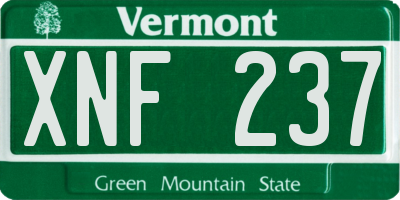 VT license plate XNF237