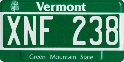 VT license plate XNF238