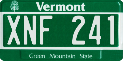 VT license plate XNF241