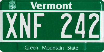 VT license plate XNF242