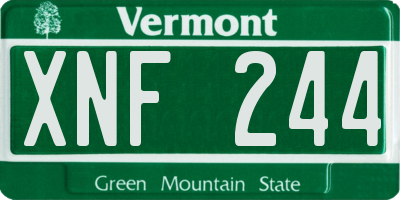 VT license plate XNF244