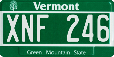 VT license plate XNF246