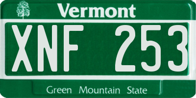 VT license plate XNF253