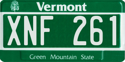 VT license plate XNF261