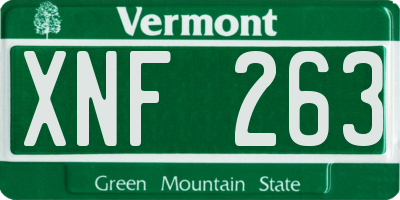 VT license plate XNF263