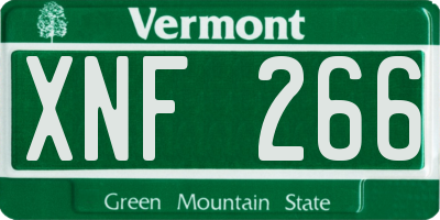 VT license plate XNF266